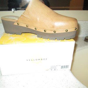 Yellow Box Womens 7.5 Mule/Clogs "Renata" Natural (Tan)